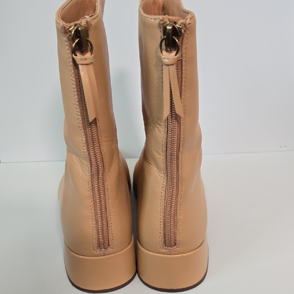 J. Crew Cream Leather Ankle Boots - Picture 4 of 5